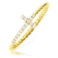 thumbnail image 1 of 0.15 Carat (ctw) Diamond Designer Diamond Sideways Cross Ring with Rope band in 14 Karat (K) Yellow Gold Ring (size 8), 1 of 2