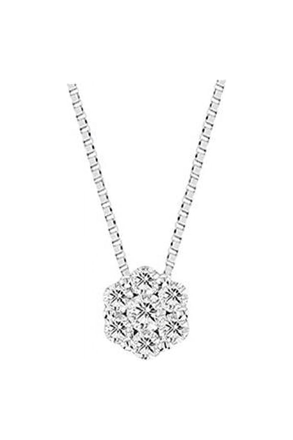 0.15 Ct. Diamond Cluster Pendant In 14K Gold