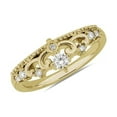 thumbnail image 1 of 0.15 T.C.W Brilliant Round Cut Natural Diamond Wonderful with Accents Engagement Eternity Band for Women Solid 14K Yellow Gold Size 3, 1 of 7