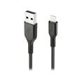thumbnail image 1 of 0.15 m USB Type A to Lightning Braided Cable, Black - Pack of 2, 1 of 1