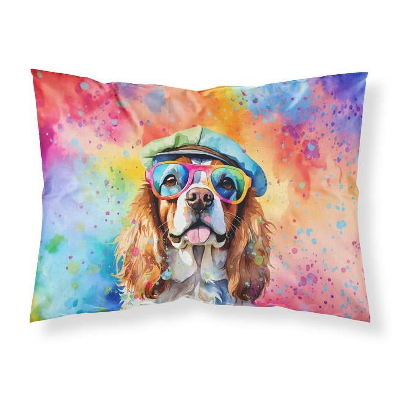 0 15 x 20 5 x 30 in cavalier spaniel hippie dawg standard pillowcase