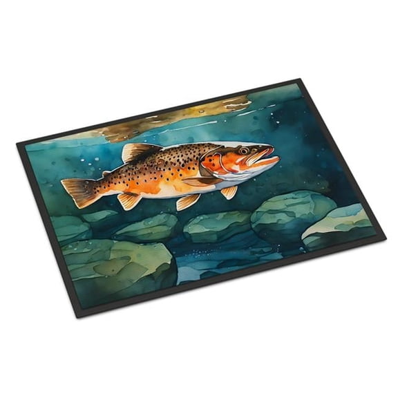 0.15 x 24 x 36 in. Brown Trout Doormat