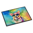 thumbnail image 1 of 0.15 x 24 x 36 in. Corgi Hippie Dawg Indoor or Outdoor Mat, 1 of 1