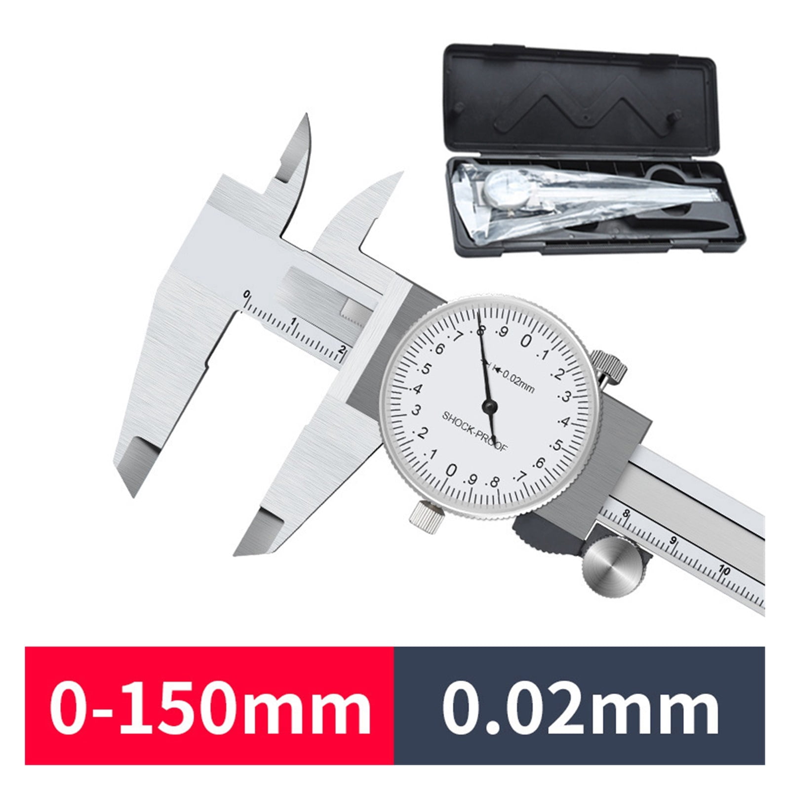 0-150-200mm Dial Caliper Stainless Steel Vernier Caliber Pachymeter Metal Gauge Ruler Carpentry Micrometer Depth Measuring Tools ,Complete Kit