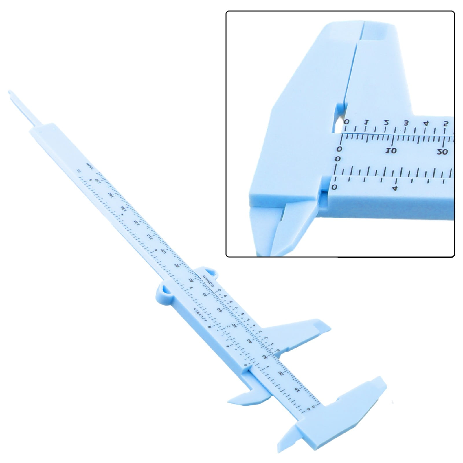 0150Mm Vernier Calipers Double Rule Scale Plastic Depth Height Measure