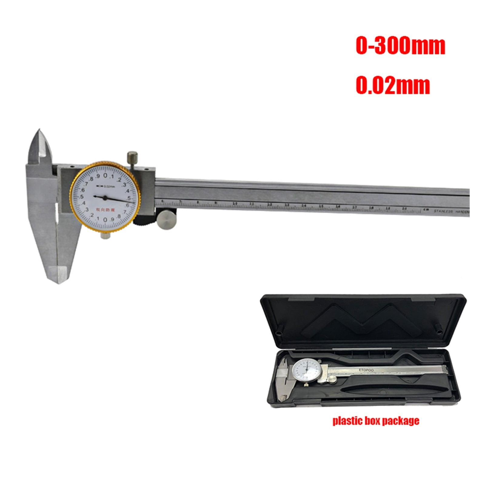 0-150mm 200/300mm Dial Caliper Metal Vernier Caliper With Dial Indicator Stainless/Carbon Steel Gauge Measuring Tools Micrometer ,Complete Kit