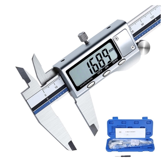 0-150mm Digital Vernier Caliper Caliber 6inch Stainless Steel Electronic Metal Pachometer Digital Barbell Measuring Calibrator ,Easy to Operate