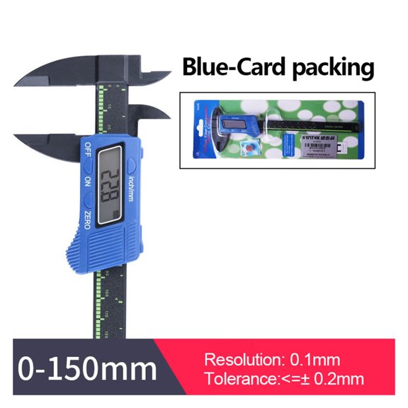 0-150mm Plastic Electronic Digital Caliper Carbon Fiber Dial Vernier Caliper Gauge Micrometer Measuring Tool Digital Ruler ,Complete Kit