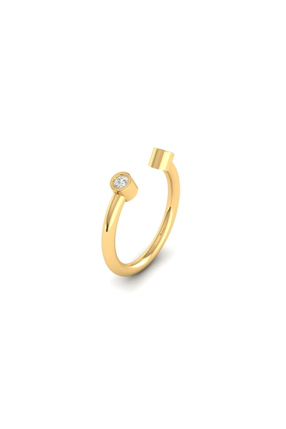0.15CT Moissanite Diamond Dainty Open Ring in 18kt Gold Over Sterling silver