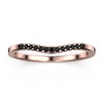 thumbnail image 1 of 0.15ct Petite Curved Black Diamond Moissanite 18K Rose Gold Over Silver Wedding Band, 1 of 4
