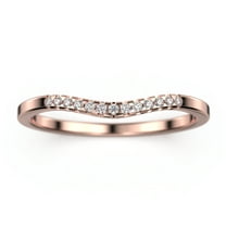 0.15ct Petite Curved Diamond Moissanite 10K Rose GoldWedding Band