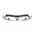 thumbnail image 1 of 0.15ct Petite Curved black diamond moissanite 18K White Gold Over Silver Wedding Band, 1 of 4