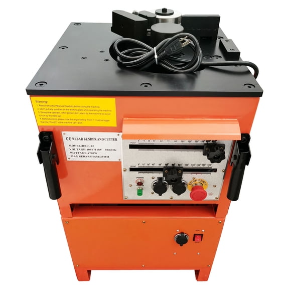 0.16"-0.98" Electric Rebar Bending and Cutting Machine Steel Bar Bender 0-180Bending Angle with 3 Control Pedals 110V