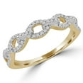thumbnail image 1 of 0.16 CTW Round Diamond Linked Semi-Eternity Wedding Band Ring in 14K Yellow Gold - Size 9, 1 of 1