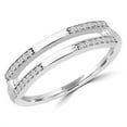 thumbnail image 1 of 0.16 CTW Round Diamond Split Two-Row Semi-Eternity Wedding Band Ring in 14K White Gold - Size 8.75, 1 of 1