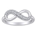 thumbnail image 1 of AFFY 0.16 Carat (Cttw) Round Cut White Natural Diamond Infinity Anniversary Wedding Band Ring In 14k Solid White Gold Ring Size-9.5, 1 of 1