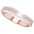 thumbnail image 1 of AFFY 0.16 Carat (Ctw) Round Shape White Natural Diamond Anniversary Wedding Band Ring 14k Solid Rose Gold Ring Size-9.5, 1 of 1