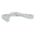thumbnail image 1 of 0.16 ct Brilliant Round Cut Real Genuine Natural Diamond SI1-SI2 J-K Solid Real 18K White Gold Stackable Engagement Designer Art Deco Dainty Promise Wedding BW/ size 7, 1 of 5