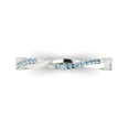 thumbnail image 1 of 0.16 ctw Wedding Band for Women - 14K White Gold Simulated Blue Diamond Stackable Eternity Ring, 1 of 6