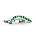 thumbnail image 1 of 0.16 ct Brilliant Round Cut Simulated Emerald 14k White Gold Stackable Band SZ 5, 1 of 6