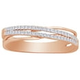 thumbnail image 1 of AFFY (0.16 cttw) Round Shape White Natural Diamond Crossover Band Ring In 10k Rose Gold Ring Size-9, 1 of 2