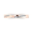 thumbnail image 1 of 0.16 ctw Wedding Band for Women - 14K Rose Gold Simulated Blue Diamond Stackable Eternity Ring, 1 of 6