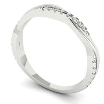 0.16 ctw Wedding Band for Women - 14K White Gold Simulated Diamond Stackable Eternity Ring