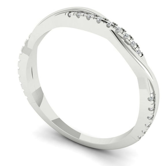 0.16 ctw Wedding Band for Women - 14K White Gold Simulated Diamond Stackable Eternity Ring