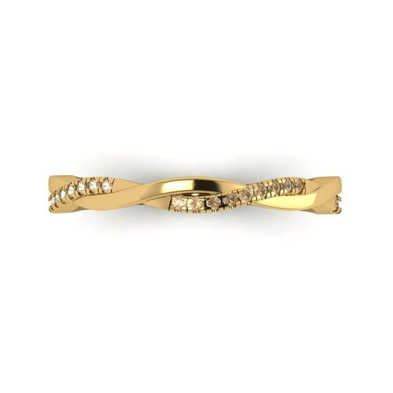 0.16 ctw Wedding Band for Women - 14K Yellow Gold Yellow Moissanite Stackable Eternity Ring