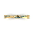 thumbnail image 1 of 0.16 ctw Wedding Band for Women - 18K Yellow Gold Blue Moissanite Stackable Eternity Ring, 1 of 6