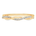 thumbnail image 1 of 0.16 ctw Wedding Band for Women - 18K Yellow Gold White Sapphire Stackable Eternity Ring, 1 of 5