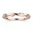 thumbnail image 1 of 0.16ct 3x1.5mm marquise cut Diamond Moissanite 10K rose gold wedding band, 1 of 4