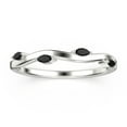 thumbnail image 1 of 0.16ct 3x1.5mm marquise cut black diamond moissanite 18K White Gold over silver wedding band, 1 of 4