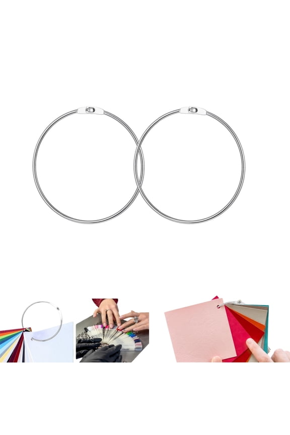 0.16x4.57" Large Locking Binder Rings 3-Pack, Metal Book Rings for Index Cards & Paper, Heavy Duty Keyring Hoops for Key Chains,Office,Home Craft Organization Supplies (Silver)