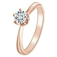 thumbnail image 1 of AFFY 0.17 Carat (Cttw) Round Shape White Natural Diamond Solitaire Band Ring 14k Solid Rose Gold Ring Size 5.5, 1 of 1