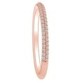 thumbnail image 1 of AFFY 0.17 Carat Round Shape White Natural Diamond Wedding Band Ring 18k Solid Rose Gold Ring Size-6, 1 of 1