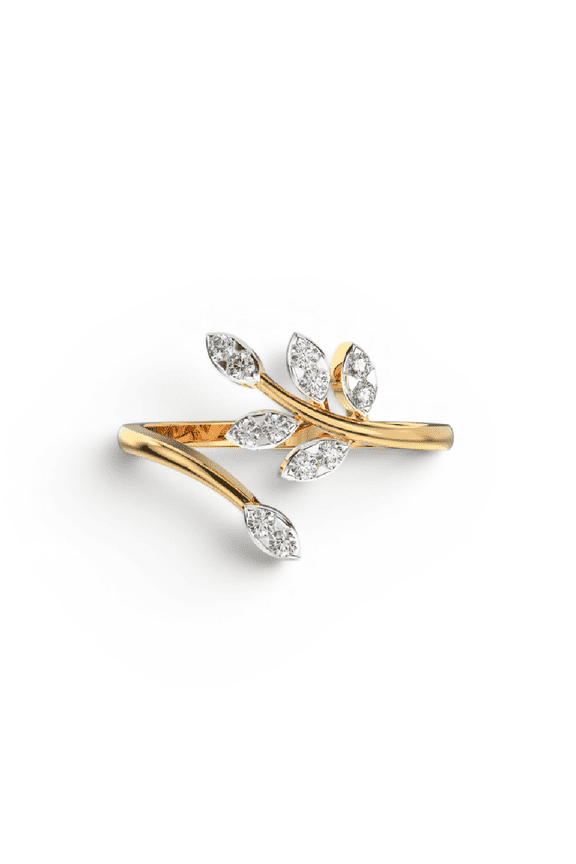 0.17 Ct Round Cut Diamond Delicate Willow Wedding Band Ring For Woman Jewelry 14k Gold Plating Minimalist Ring 925 Sterling Silver Bypass Morning Ring Gift For Her