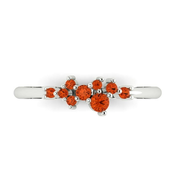 0.17 ctw Wedding Band for Women - 14K White Gold Simulated Red Diamond Stackable Eternity Ring