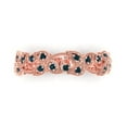 thumbnail image 1 of 0.17 ctw Wedding Band for Women - 14K Rose Gold Natural London Blue Topaz Stackable Eternity Ring, 1 of 6
