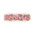thumbnail image 1 of 0.17 ctw Wedding Band for Women - 14K Rose Gold Simulated Alexandrite Stackable Eternity Ring, 1 of 6