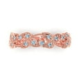 thumbnail image 1 of 0.17 ctw Wedding Band for Women - 14K Rose Gold Simulated Blue Sapphire Stackable Eternity Ring, 1 of 6
