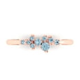 thumbnail image 1 of 0.17 ctw Wedding Band for Women - 14K Rose Gold Simulated Blue Sapphire Stackable Eternity Ring, 1 of 6