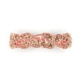 thumbnail image 1 of 0.17 ctw Wedding Band for Women - 14K Rose Gold Simulated Champagne Diamond Stackable Eternity Ring, 1 of 6