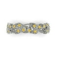 thumbnail image 1 of 0.17 ctw Wedding Band for Women - 14K White Gold Natural Citrine Stackable Eternity Ring, 1 of 6