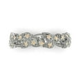 thumbnail image 1 of 0.17 ctw Wedding Band for Women - 14K White Gold Natural Morganite Stackable Eternity Ring, 1 of 6