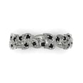 thumbnail image 1 of 0.17 ctw Wedding Band for Women - 14K White Gold Natural Onyx Stackable Eternity Ring, 1 of 6