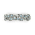 thumbnail image 1 of 0.17 ctw Wedding Band for Women - 14K White Gold Simulated Blue Sapphire Stackable Eternity Ring, 1 of 6