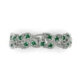thumbnail image 1 of 0.17 ctw Wedding Band for Women - 14K White Gold Simulated Emerald Stackable Eternity Ring, 1 of 6