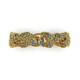 thumbnail image 1 of 0.17 ctw Wedding Band for Women - 14K Yellow Gold Blue Moissanite Stackable Eternity Ring, 1 of 6