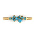 thumbnail image 1 of 0.17 ctw Wedding Band for Women - 14K Yellow Gold Simulated Turquoise Stackable Eternity Ring, 1 of 6